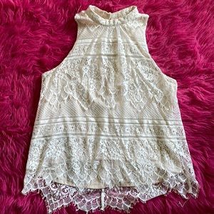 White Lauren Conrad lace top size XS